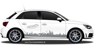 Autoaufkleber Skyline Hessen | Set für beide Fahrzeugseiten