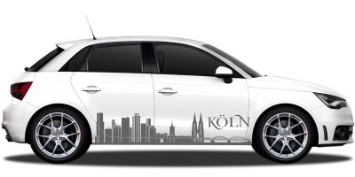 Autosticker mit Kölner Skyline