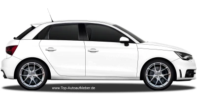 Autoaufkleber Skyline Rheinland-Pfalz auf hellem PKW - Ansicht Farbauswahl