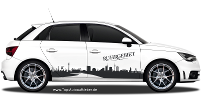 Autoaufkleber Skyline Ruhrgebiet | Set für beide Fahrzeugseiten
