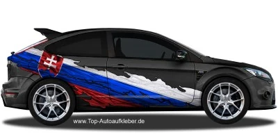 Autoaufkleber Slowakische Republik | Set für beide Fahrzeugseite