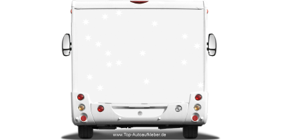 Autoaufkleber Sterne auf Heck von Wohnmobil oder Wohnwagen -  Ansicht Farbauswahl
