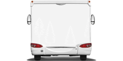 Autoaufkleber Strichzeichnung Bäume | Frei platzierbares Set