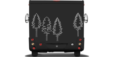 Autoaufkleber Strichzeichnung Bäume | Frei platzierbares Set