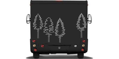 Autoaufkleber Strichzeichnung Bäume | Frei platzierbares Set