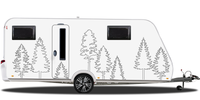 Autoaufkleber Strichzeichnung Bäume | Frei platzierbares Set