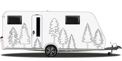 Autoaufkleber Strichzeichnung Bäume | Frei platzierbares Set