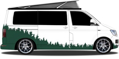 Aufkleber für Bulli, Bus, Transporter mit Wald