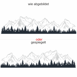 Wohnmobilaufkleber Wald mit Gebirgszug