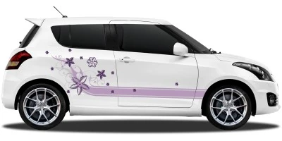 Mobile Preview: Autoaufkleber Zierstreifen im Blumendesign
