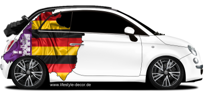 Autodekor Flagge Karte vom 17. Bundesland auf Fahrzeugseite von PKW