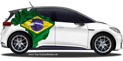 Autodekor Flagge Karte von Brasilien auf Fahrzeugseite von PKW