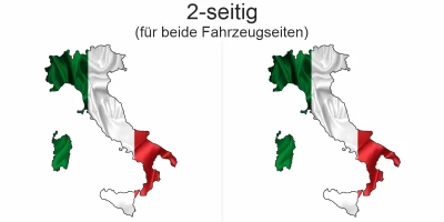 Autodekor Flagge Karte von Italien - Ansicht zweiseitig für beide Fahrzeugseiten