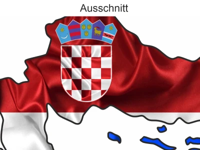 Autodekor Flagge Karte von Kroatien - Ansicht Ausschnitt