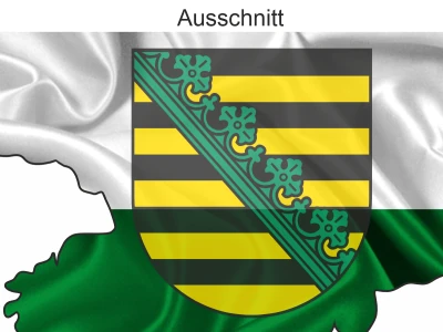 Autodekor Flagge Karte von Sachsen - Ansicht Ausschnitt