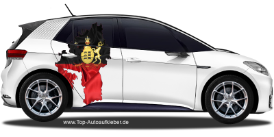 Autodekor Flagge Karte von Württemberg auf Fahrzeugseite von PKW