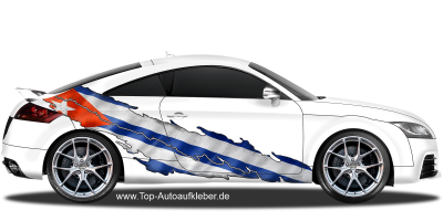 Autodekor Flagge Kuba auf Fahrzeugseite von PKW