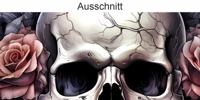 Autodekor Totenschädel mit Rosen - Ansicht Ausschnitt