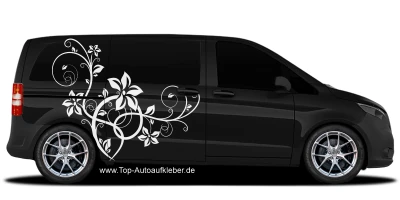 Autoaufkleber Stilvolles Ornament auf dunklem Camper -  Ansicht Farbauswahl