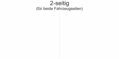 Autoaufkleber Stilvolles Ornament - Ansicht zweiseitig für beide Fahrzeugseiten und Farbauswahl
