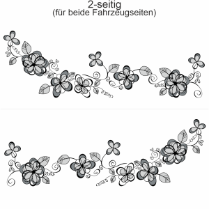 Autoaufkleber Blumentraum | Set für beide Fahrzeugseiten
