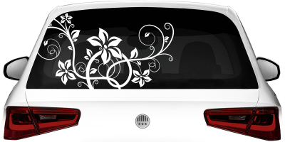 Autoaufkleber Heck Stilvolles Ornament auf Heck von PKW - Ansicht Farbauswahl