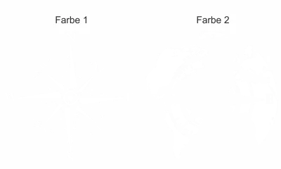 Buntes Heckscheibendekor mit Weltkarte und Kompass