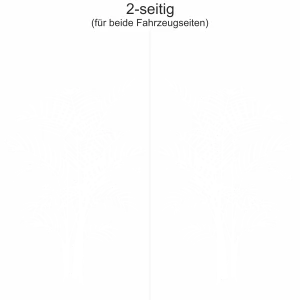 Autoaufkleber mit Palmwedel - Ansicht zweiseitig für beide Fahrzeugseiten und Farbauswahl