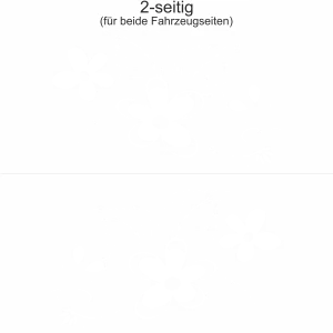 Autotattoo Blumenornament mit Schmetterling  - Ansicht zweiseitig für beide Fahrzeugseiten und Farbauswahl