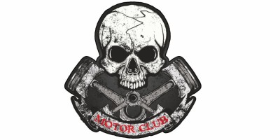 Autosticker Logo Motor Club mit Totenkopf | Set für beide Fahrzeugseiten