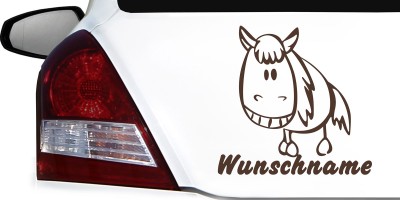 Namensaufkleber mit süßem Pferd und Babynamen