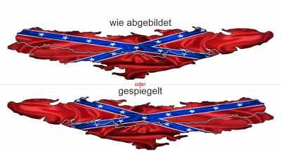 Camper Aufkleber Fahne der Konföderierten Staaten von Amerika - Ansicht Ausrichtung