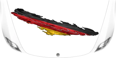 Deutschland Fahne auf heller Motorhaube