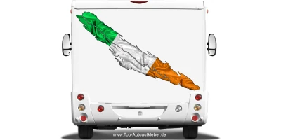 Irland Fahne Wohnmobil Aufkleber auf dem Heck