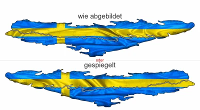 Camper Aufkleber Fahne Schweden - Ansicht Ausrichtung