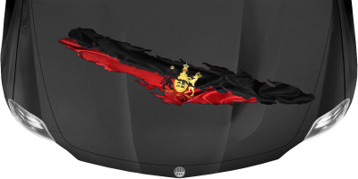 Aufkleber Fahne von Württemberg auf dunkler Motorhaube