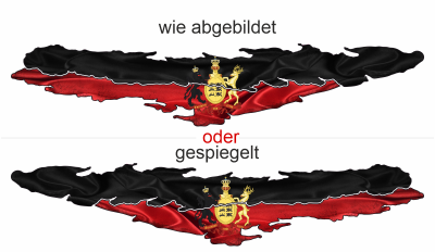 Aufkleber Fahne von Württemberg - Ansicht Ausrichtung