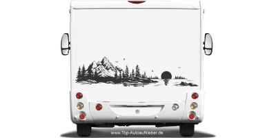 Camper Aufkleber Landschaft mit Bergsee