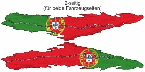Mobile Preview: Wohnwagendekor Flagge von Portugal als Paar geliefert für die Fahrer- und Beifahrerseite
