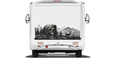 Mächtiges Bergmassiv als Aufkleber für den Camper