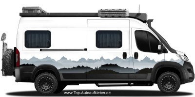 Mobile Preview: Camperaufkleber Bergwelt