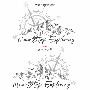 Camperaufkleber Never stop Exporing