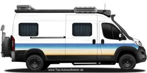 Mobile Preview: Camperaufkleber Sommerstrand | Set für beide Fahrzeugseiten