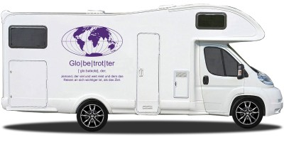 Wohnwagen Aufkleber Globetrotter