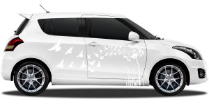 Mobile Preview: Autosticker Design Pusteblume auf weißem Suzuki Swift