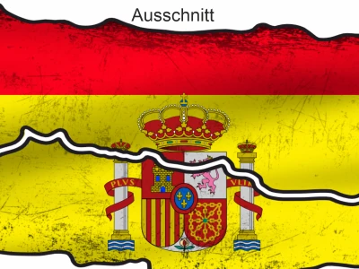 Auto Aufkleber Flagge Spanien - Ansicht Ausschnitt