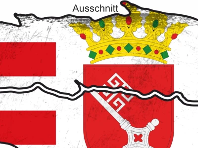 Flagge von Bremen als Autoaufkleber - Ansicht Ausschnitt