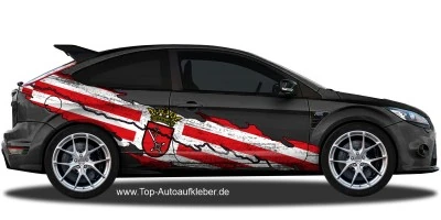 Flagge von Bremen als Autoaufkleber | Set für beide Fahrzeugseiten