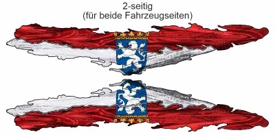 Flagge von Hessen als Autoaufkleber | Set für beide Fahrzeugseiten