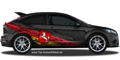 Flagge von Niedersachsen als Autoaufkleber | Set für beide Fahrzeugseiten